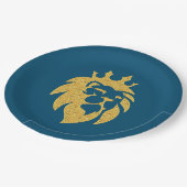 Lion met kroon - Gold Style 1 Papieren Bordje (Gekanteld)