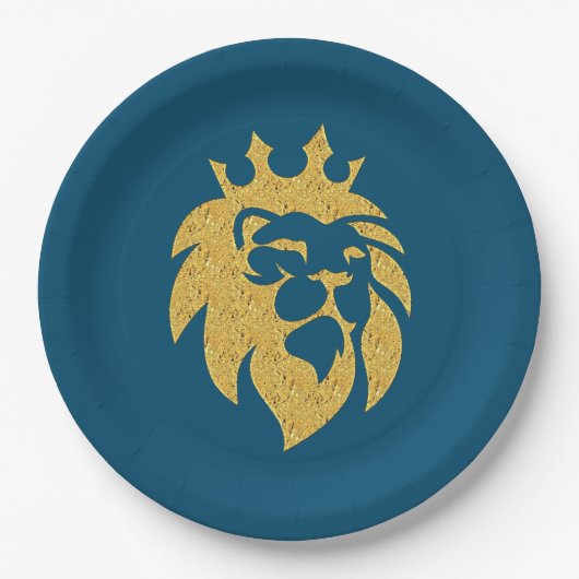 Lion met kroon - Gold Style 1 Papieren Bordje (Voorkant)