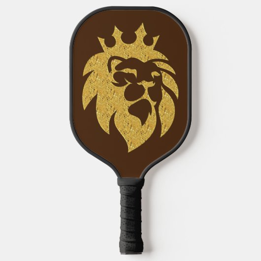 Lion met kroon - Gold Style 1 Pickleball Paddle (Voorkant)