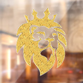Lion met kroon - Gold Style 1 Raamsticker (Vel 2)