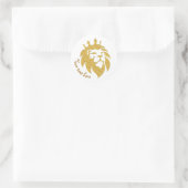 Lion met kroon - Gold Style 1 Ronde Sticker (Tas)