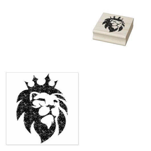 Lion met kroon - Gold Style 1 Rubberstempel (Gestempeld)
