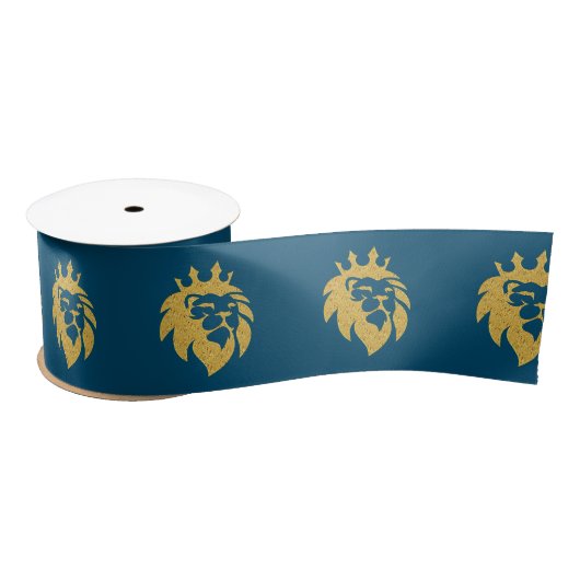Lion met kroon - Gold Style 1 Satijnen Lint (Spoel)