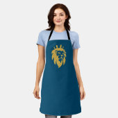 Lion met kroon - Gold Style 1 Schort (Gedragen)