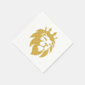 Lion met kroon - Gold Style 1 Servet (Hoek)
