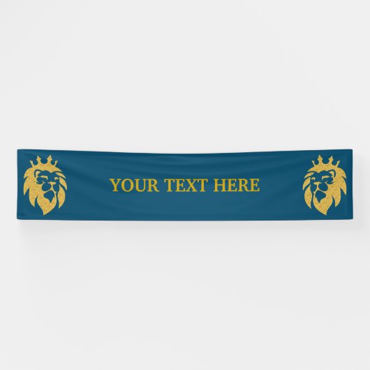 Lion met kroon - Gold Style 1 Spandoek (Horizontaal)