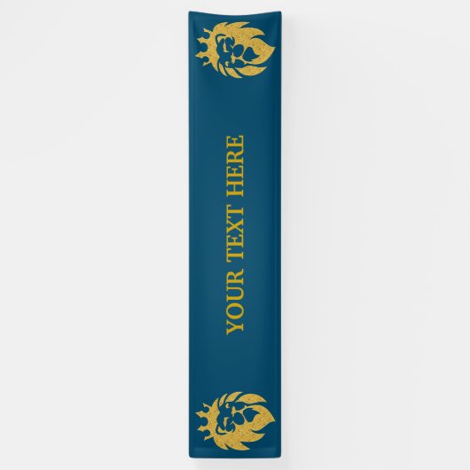 Lion met kroon - Gold Style 1 Spandoek (Verticaal)