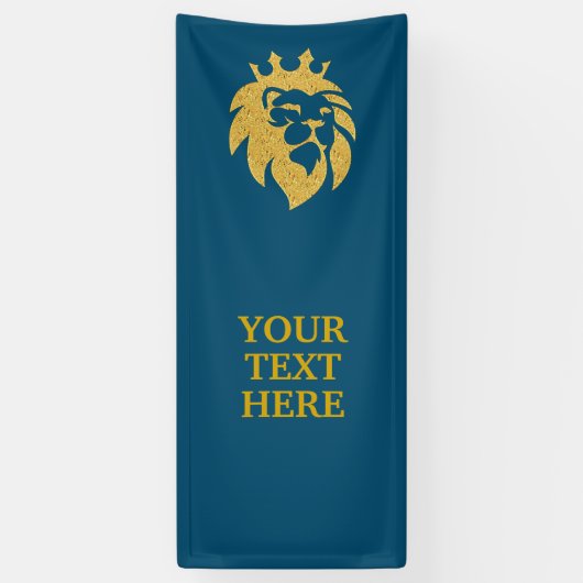 Lion met kroon - Gold Style 1 Spandoek (Verticaal)