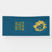 Lion met kroon - Gold Style 1 Spandoek (Horizontaal)