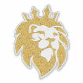 Lion met kroon - Gold Style 1 Sticker (Voorkant)