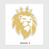 Lion met kroon - Gold Style 1 Sticker (Vel)
