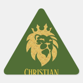 Lion met kroon - Gold Style 1 Sticker