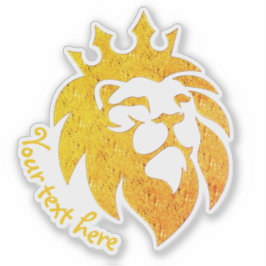 Lion met kroon - Gold Style 1 Sticker