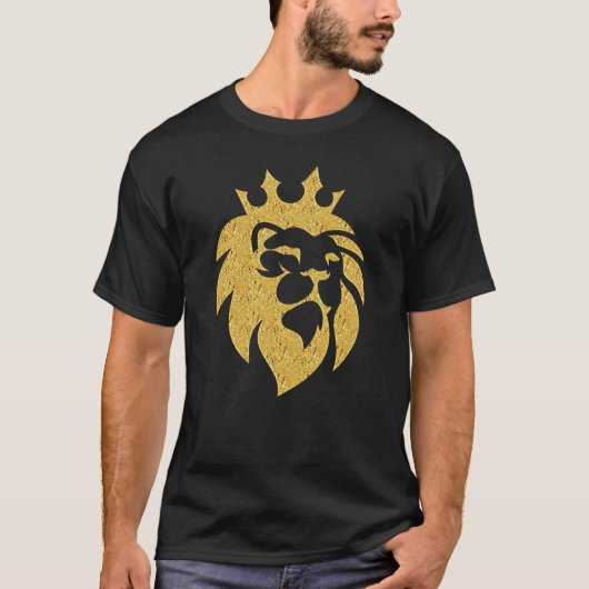 Lion met kroon - Gold Style 1 T-shirt (Voorkant)