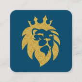Lion met kroon - Gold Style 1 Vierkante Visitekaartje (Voorkant)