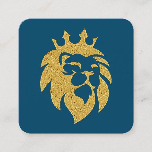 Lion met kroon - Gold Style 1 Vierkante Visitekaartje (Voorkant)