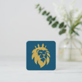 Lion met kroon - Gold Style 1 Vierkante Visitekaartje (Staand voorkant)