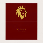 Lion met kroon - Gold Style 1 Visitekaartje (Binnenkant ongevouwen)