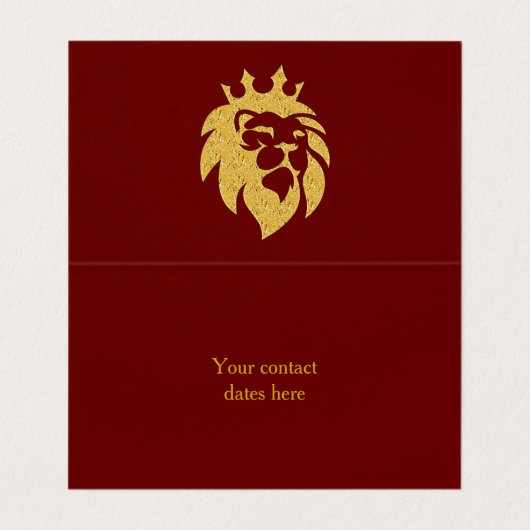 Lion met kroon - Gold Style 1 Visitekaartje (Binnenkant ongevouwen)