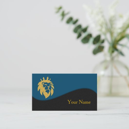 Lion met kroon - Gold Style 1 Visitekaartje (Staand voorkant)