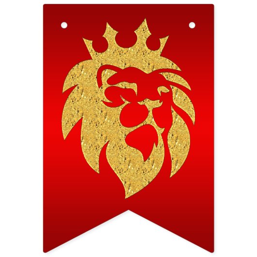 Lion met kroon - Gold Style 1 Vlaggetjes (Eerste vlag)