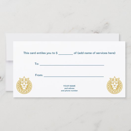 Lion met kroon - Gold Style 4 (Achterkant)