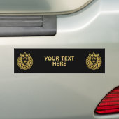 Lion met kroon - Gold Style 4 Bumpersticker (Op auto)