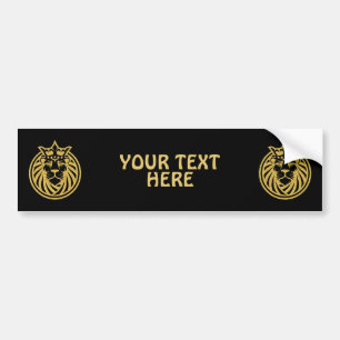 Lion met kroon - Gold Style 4 Bumpersticker
