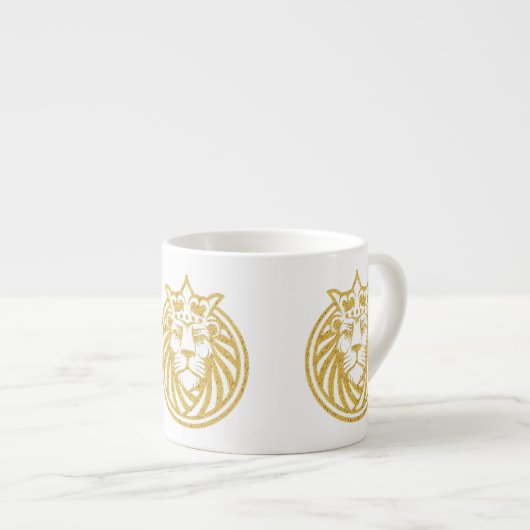 Lion met kroon - Gold Style 4 Espresso Kop (Voorkant rechts)