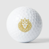 Lion met kroon - Gold Style 4 Golfballen (Voorkant)