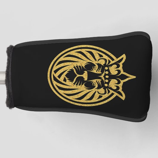 Lion met kroon - Gold Style 4 Golfheadcover (Voorkant)