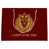 Lion met kroon - Gold Style 4 Groot Cadeauzakje (Voorkant)