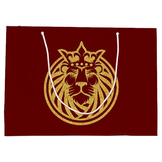 Lion met kroon - Gold Style 4 Groot Cadeauzakje (Achterkant)