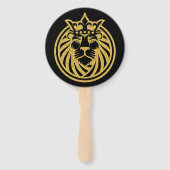 Lion met kroon - Gold Style 4 Handwaaier (Achterkant)