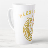Lion met kroon - Gold Style 4 Latte Mok (Linkerhoek)