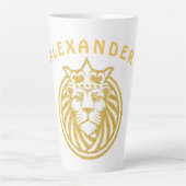 Lion met kroon - Gold Style 4 Latte Mok (Voorkant)