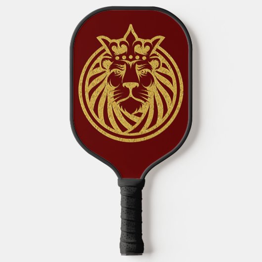 Lion met kroon - Gold Style 4 Pickleball Paddle (Voorkant)