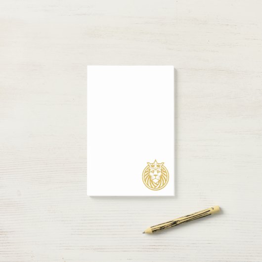 Lion met kroon - Gold Style 4 Post-it® Notes (Op bureau)