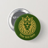 Lion met kroon - Gold Style 4 Ronde Button 5,7 Cm (Voorkant /achterkant)