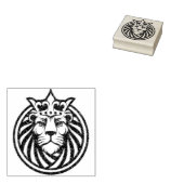 Lion met kroon - Gold Style 4 Rubberstempel (Gestempeld)