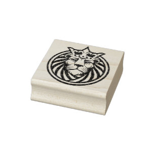 Lion met kroon - Gold Style 4 Rubberstempel