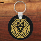 Lion met kroon - Gold Style 4 Sleutelhanger (Voorkant)