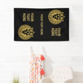 Lion met kroon - Gold Style 4 Spandoek (Insitu)