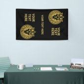 Lion met kroon - Gold Style 4 Spandoek (Beurs)