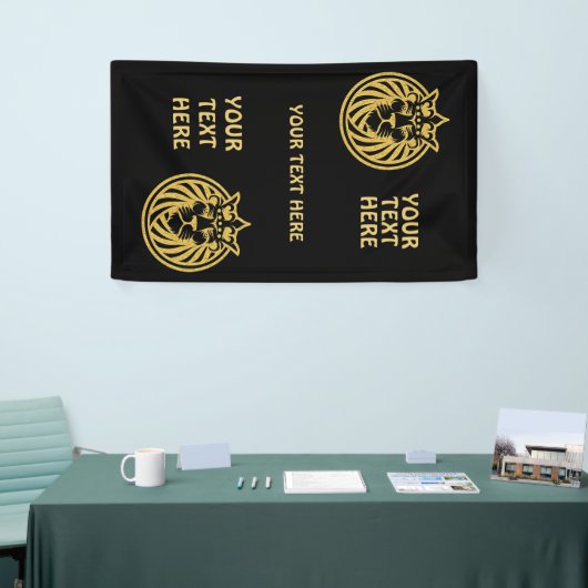 Lion met kroon - Gold Style 4 Spandoek (Beurs)