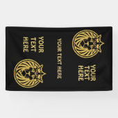 Lion met kroon - Gold Style 4 Spandoek (Horizontaal)