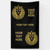 Lion met kroon - Gold Style 4 Spandoek (Verticaal)