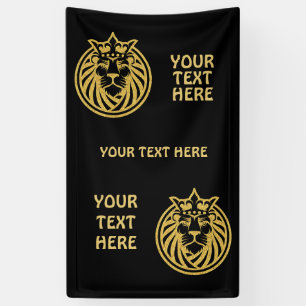 Lion met kroon - Gold Style 4 Spandoek