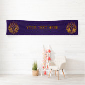 Lion met kroon - Gold Style 4 Spandoek (Insitu)