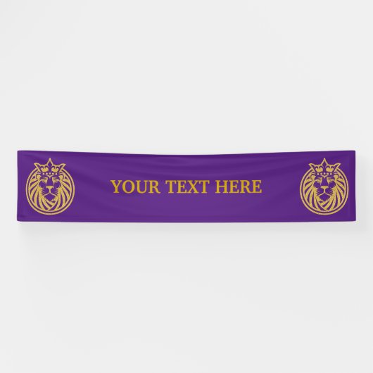 Lion met kroon - Gold Style 4 Spandoek (Horizontaal)
